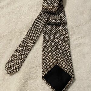 Valentino Men's Diamond Pattern Tie - Brown and Black